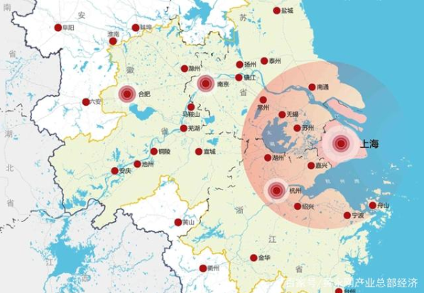 中国五大城市群的城市产业地图（一）长三角城市群产业分工布局